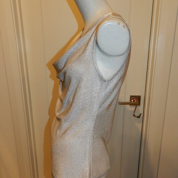 NWT White House Black Market Micro Sequin Drape Neck Pullover Top Size XS - Picture 8 of 9